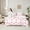 Pink D, variant on Feelyou Initial E Letter Twin Bedding Sets 7-Piece, Pink Bowknot Bedding Comforter Set