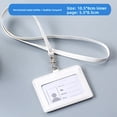 thumbnail image 1 of Neutral Minimalist Style PU Leather Protective Sleeve for ID Card Work Badge Student School Name Tag Lanyard Buckle Home Use, 1 of 5