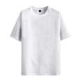 thumbnail image 2 of Black T Shirts Men Slim Fit 1/4 Short Sleeve Big & Tall Plus Size Tees Athletic Fit Solid Color Crew Neck Summer Casual Beach Basic Activewear, 2 of 5