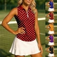 thumbnail image 5 of YaEYa Women's Sleeveless Golf Polo Quarter Zip Collared Moisture Wicking Tennis Shirt Quick Dry 1/4 Zip Sports Tank Top Collared Slim Athletic Shirt (Purple,XXL), 5 of 5