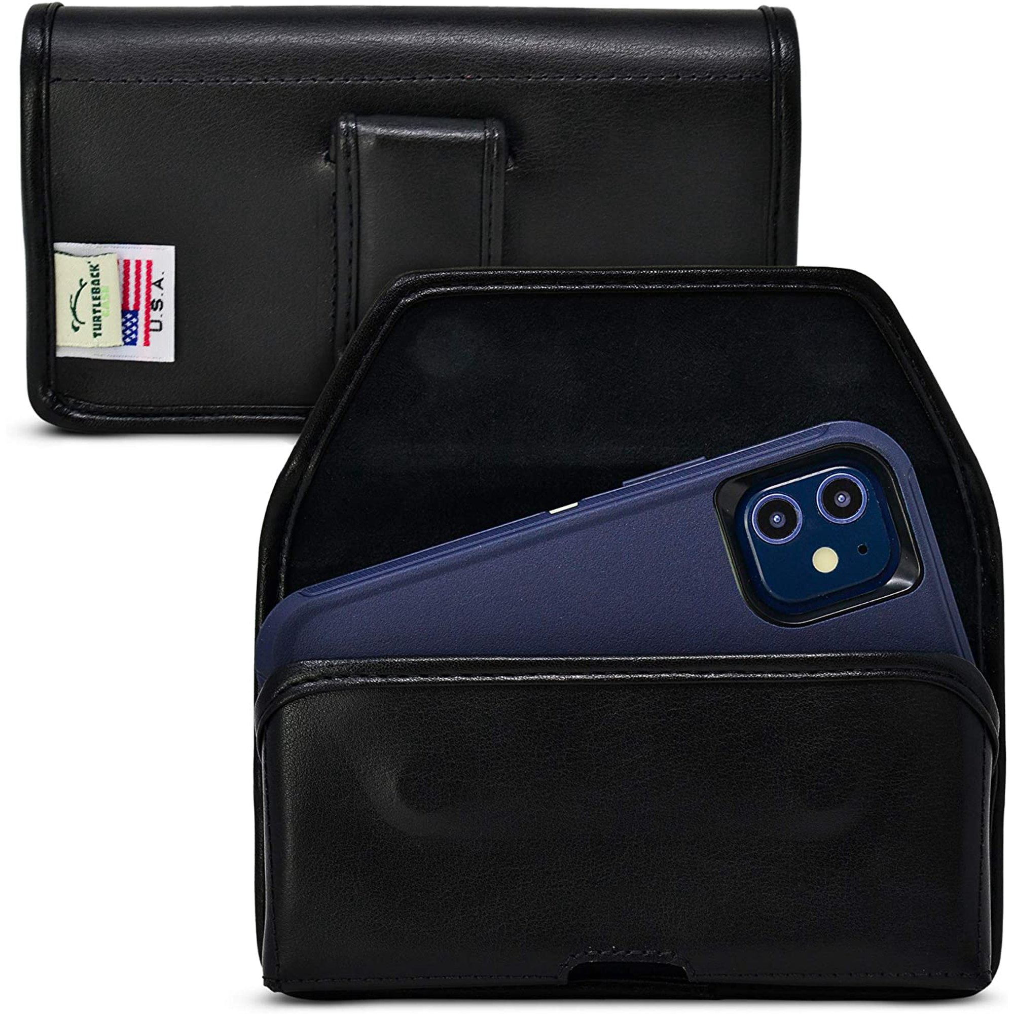 Turtleback Designed for iPhone 12 & 13 Mini Fits w/OB Defender or Bulky Cases, Black Leather Belt Case Pouch - Walmart.ca Turtleback Designed for iPhone 12 & 13 Mini Fits w/OB Defender or Bulky Cases, Black Leather Belt Case Pouch - Walmart.ca