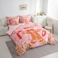 thumbnail image 3 of Manfei Manfei Cute Gingerbread Twin Bedding Sets 7pcs for Girls, Pink Merry Christmas Bedding Comforter Set, Xmas Stars Snowflakes Sheet Sets, Luxury Bedroom Decor, 3 of 8