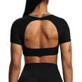 thumbnail image 4 of Aoxjox Tops cortos de manga corta para mujer Clarissa Hollow Back entrenamiento Crop camiseta Top, 4 of 4