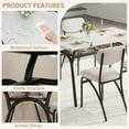 thumbnail image 4 of Garvee Modern Dining Table Set for 4 with Bouclé Chairs, Rectangular Kitchen Table with Storage Rack, Compact Dining Set for Small Spaces, Grey & Marble, 4 of 7
