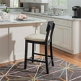 thumbnail image 2 of Linon Jordan Wood 25.5" Counter Stool in Dark Charcoal Gray, 2 of 13