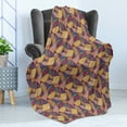 thumbnail image 4 of Earth Tones Soft Flannel Fleece Throw Blanket, Funky Pattern with Groovy Boho Effects Vibrant Formless Shapes, Cozy Plush for Indoor and Outdoor Use, 50" x 60", Multicolor, by Ambesonne, 4 of 5
