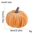 thumbnail image 2 of Velvet Pumpkin Decor for Fall , Thanksgiving Table Centerpiece, Rustic Halloween Decorations, Soft Flocked Fabric Pumpkins for Autumn Home Seasonal Display, 1Pack Saffron, 2 of 5