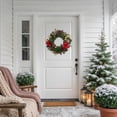 thumbnail image 4 of Northlight Decorated Red Poinsettia and Rose Artificial Christmas Wreath, 24-inch, Unlit, 4 of 8