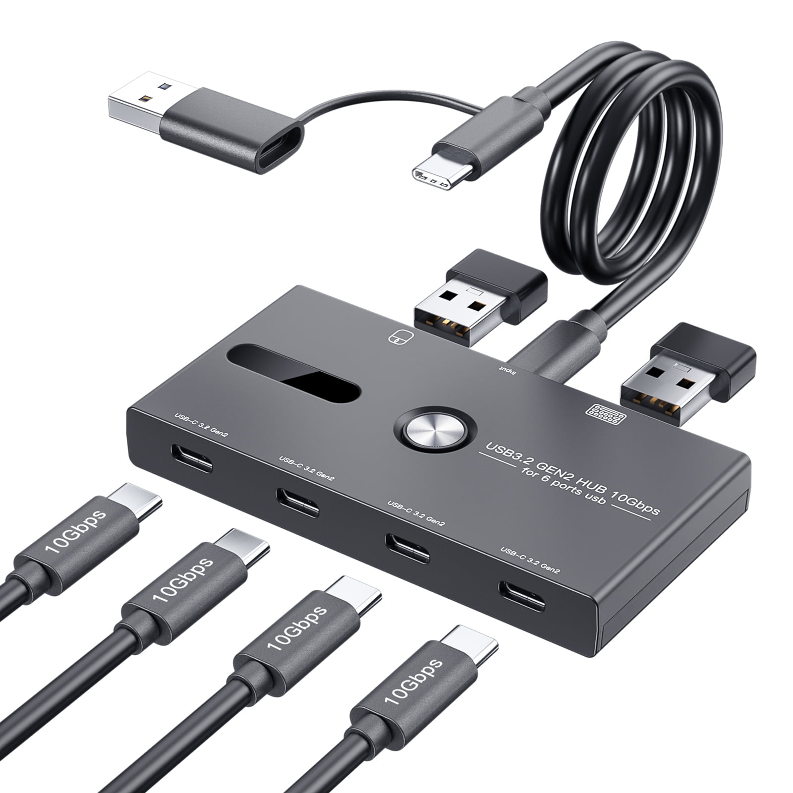 USB C Data Transfer Adapter USB Docking Station with 6 Port for and Travel Use High Efficiency