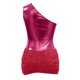 thumbnail image 4 of Gibobby Vestidos casuales Nueva Falda corta de un hombro de tela de lana tejida de cuero ajustada a la cadera Sexy para mujeres europeas y（Rosa， S), 4 of 5