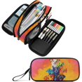 thumbnail image 1 of wonima02 Tower Of Cute Dogs Oil Painting Style Vibrant Color Pen Pencil Case Makeup Pouch Big Capacity Multi-Purpose Travel Bag Office Organizer with Zipper, 1 of 1