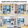 thumbnail image 6 of Teal Blue Kitchen Curtains Short 45 Inch Length, Modern Oil Painting Abstract Ombre Geometric Grommet Top Bedroom Living Room Curtains, Light Filtering Cafe Curtain Drapes 2 Panels Set 84''x45'', 6 of 9