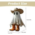 thumbnail image 5 of Estatua de fantasma de Halloween 2024, estatuas de fantasma de vaquero, estatua de fantasma de Halloween con botas de vaquero, decoración de Halloween, lindas decoraciones de Halloween para interiores, 5 of 5