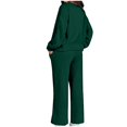 thumbnail image 4 of Women's 2 Piece Outfits Clearance Women 2024 Color Sports Suit Casual Sports Hoodie Pant Two-piece Set Wide Leg Pants, 4 of 7