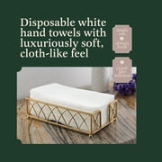 BloominGoods Linen-Feel Disposable Napkins Paper Guest Hand Towels, White 200-Pack