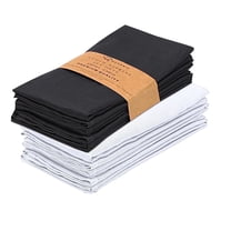 Ruvanti Cloth Napkins Set of 12, 18x18 inches Napkins Cloth Washable, Soft, Durable, Absorbent, Cotton Blend. Table Dinner Napkins Cloth for Hotel, Lunch, Restaurant, Wedding Parties - Black & White