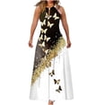 thumbnail image 2 of SMihono Robe d'Été Grande Taille pour Femmes 2023 Mode d'Été Imprimée Col Rond Sans Manches Robe à Épaules Dénudées, 2 of 5