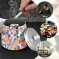 thumbnail image 4 of Yayeee Ashtray with Lid for Cigarette Smokeless Stainless Steel Home Ash Holder, Purple Colorful Circles, 4 of 7