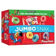 Kellogg's Jumbo Snax Froot Loops Original Cereal Snacks, 5.4 oz Box, 12 Count