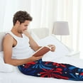 thumbnail image 5 of Bingfone Red White Blue Fireworks Mens All Over Print Sleep Pajama Pants-Large, 5 of 5