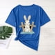 thumbnail image 2 of Camisas de Manga Corta para las Mujeres Moda Casual Impresión Cuello Redondo Suéter Tee Blusas, 2 of 4