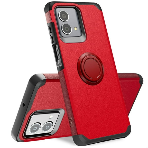 For Motorola Moto G Stylus 5G 2023 (6.6") Kickstand Hybrid with Built-in 360° Rotate Ring Stand Magnetic PC & TPU Slim Cover ,Xpm Phone Case [ Red ]