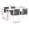 thumbnail image 4 of vidaXL 5 Piece Garden Dining Set with Cushions Black Poly Rattan and Steel, 4 of 5