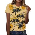 thumbnail image 1 of Pisexur Hauts d'Été pour Femmes, Hauts pour Dames, Hauts pour Femmes, Pull Décontracté à Manches Courtes Imprimé Col Rond Multicolore, S, 1 of 1