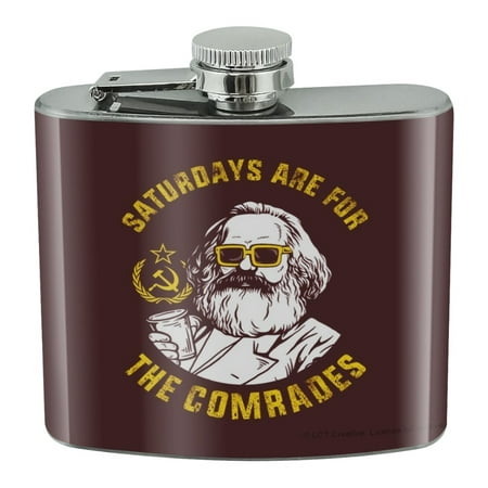 

Saturdays Are For The Comrades Communists Funny Humor Stainless Steel 5oz Hip Drink Kidney Flask