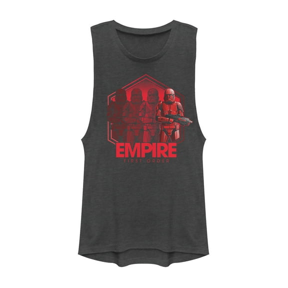 Junior's Star Wars: The Rise of Skywalker Sith Trooper Reflection  Festival Muscle Graphic Tee Charcoal X Small