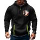 thumbnail image 1 of Sudadera con capucha para hombre, informal, con estampado, deportiva, de manga larga, blusa de poliéster, 1 of 4
