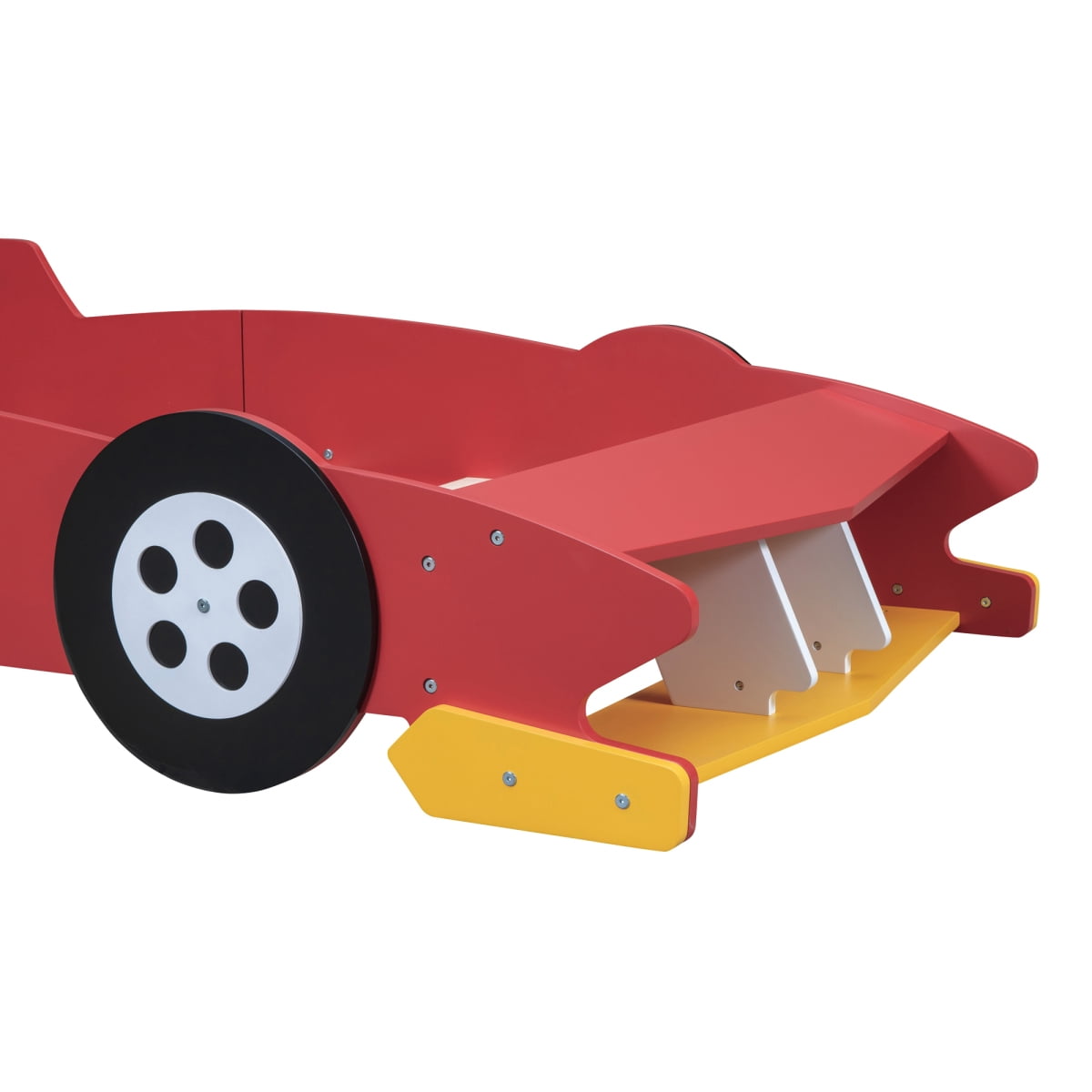 Twin Size Race Car-Shaped Platform Bed with Wheels