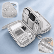 Travel Cable Organizer Bag Pouch Electronic Accessories Carry Case Portable Waterproof Double Layers All-in-One Storage for Cord, Charger, Phone, Earphone Grey