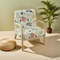 thumbnail image 2 of Housse de Chaise Moderne Mi-Siècle Imprimée Extensible pour Fauteuil de Lecture Housses de Chaise de Salon (Fleur), 2 of 6