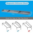 thumbnail image 3 of Casewin Silicone Magnetic Stove Top Shelf, 30" Length Spice Rack Organizer Over the Stove, Heat Insulated Spice Shelf - Zero Installation, Baffles All Around, Non-Slip Kitchen Gadgets (Grey), 3 of 8