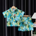 thumbnail image 1 of Nuevo conjunto de manga corta para niños 2025, conjunto de camisa de manga corta para playa, traje de dos piezas, modelo masculino, ropa de dormir, traje de pijama, 1 of 5