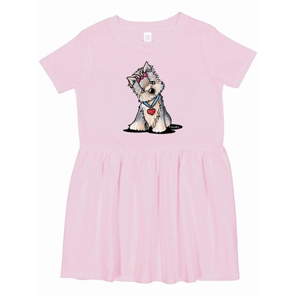 Inktastic Butternut Yorkie Girls Toddler Dress