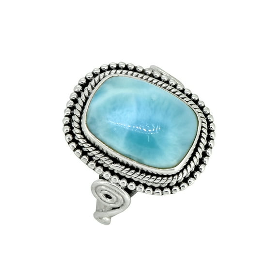 YoTreasure Larimar Gemstone Solid 925 Sterling Silver Designer Ring