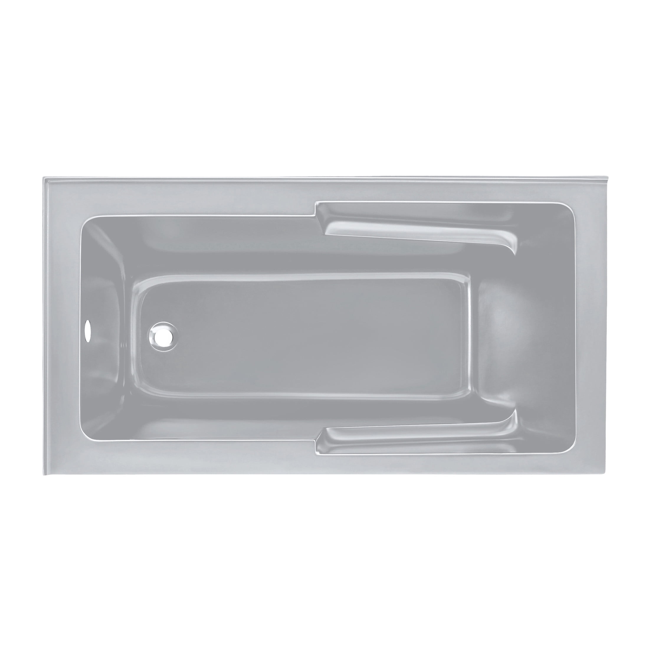Claire 60 x 32 Left Drain Soaking Alcove Corner Apron Bathtub in Glossy Gray