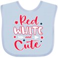thumbnail image 3 of Inktastic 4th of July Red White and Cute with Arrow and Stars Boys or Girls Baby Bib, 3 of 4