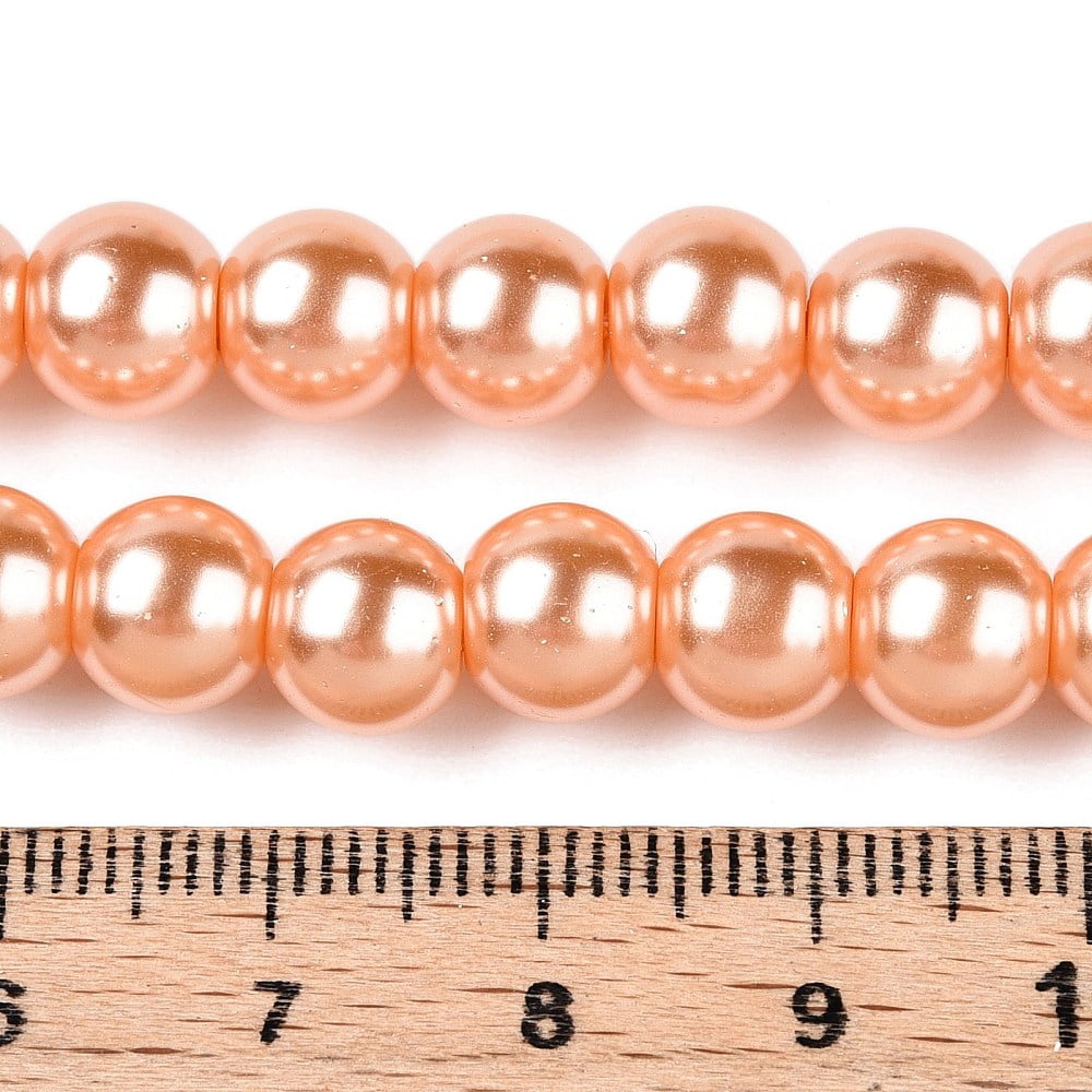 15Strand Baking Painted Pearlized Glass Pearl Round Bead Strands Sandy Brown 8~9mm Hole: 1mm about 100~105pcs/strand 31.4 inch