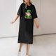 thumbnail image 5 of Vestido Corto de Verano Cuello Redondo Estilo de Camiseta de Longitud de Tobillo de Manga Corta, Altamente Elástico para Pijamas Y Ropa Interior Sexy, 5 of 8