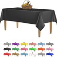 thumbnail image 2 of 54x108Inch Black Tablecloth Plastic Disposable Tablecloths Rectangle Solid Color Smooth Table Covers for Birthday Wedding Party, 2 of 10
