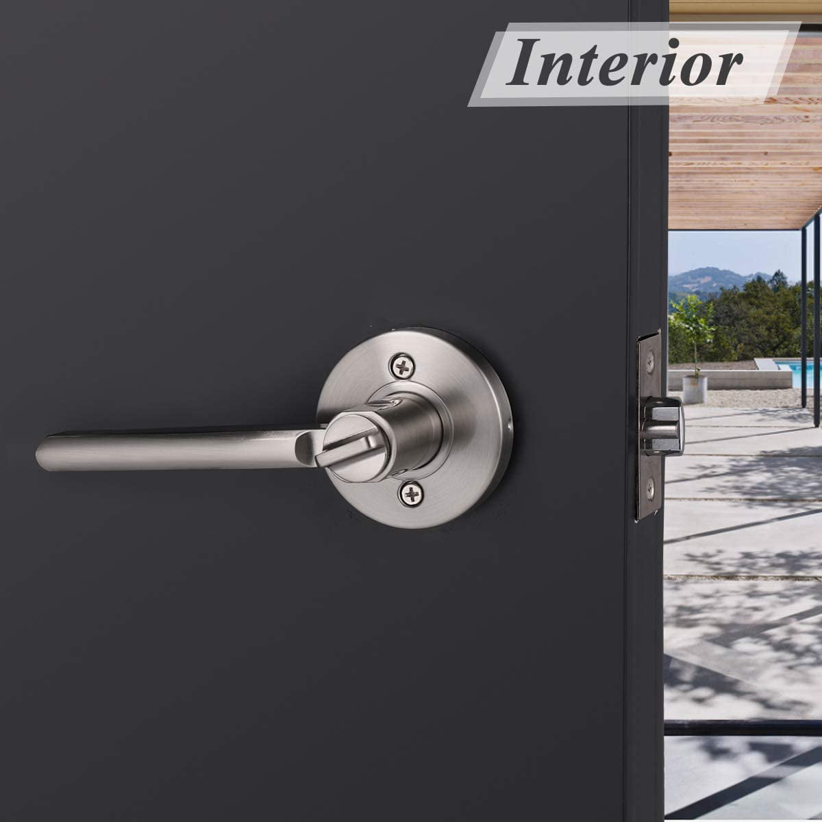 Details about   Modern Handle Knob Door Lock Privacy Security Mortise Lever Hardware Set w/Key 