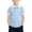 Light Blue, variant on Kids Summer Clothes Short Sleeve Collared Blouse Back to School Tees Casual Color Block Shirt School Uniform for Girls Boys Age 2-15 Years