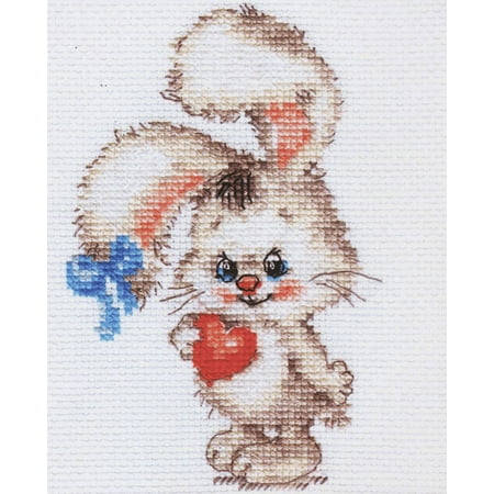 UPC: 4610009340371 | Counted Cross-Stitch Kit For My Bunny 0-78 by Alisa Needlework Toys Heart Red Easy