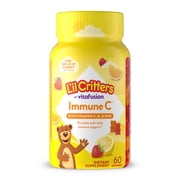 L’il Critters Immune C Daily Gummy Supplement Vitamin for Kids, for Vitamin C, D and Zinc for Immune Support, Orange, Lemon and Cherry Flavors, 60 Gummies