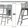 thumbnail image 3 of Bellemave Twin Size High Loft Bed with Storage Shelves, Desk and Ladder,Solid Wood Bed frame with Safety Guardrails for Teens,Space Saving Design(Gray), 3 of 11