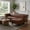 Brown, variant on LLappuil Sectional Sofa, 85" Mid-Century Chesterfield Sofa with Storage Ottoman, Faux Leather 3 Seater Sofa for Living Room Brown