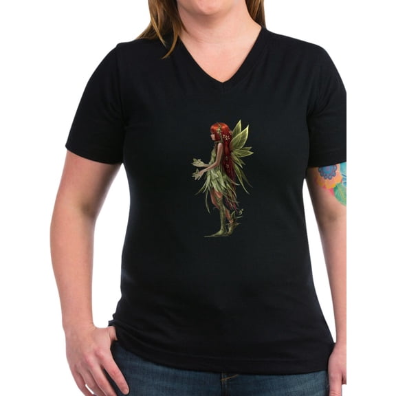 CafePress - 150 Res Forest Single T Shirt - Women's V-Neck Dark T-Shirt